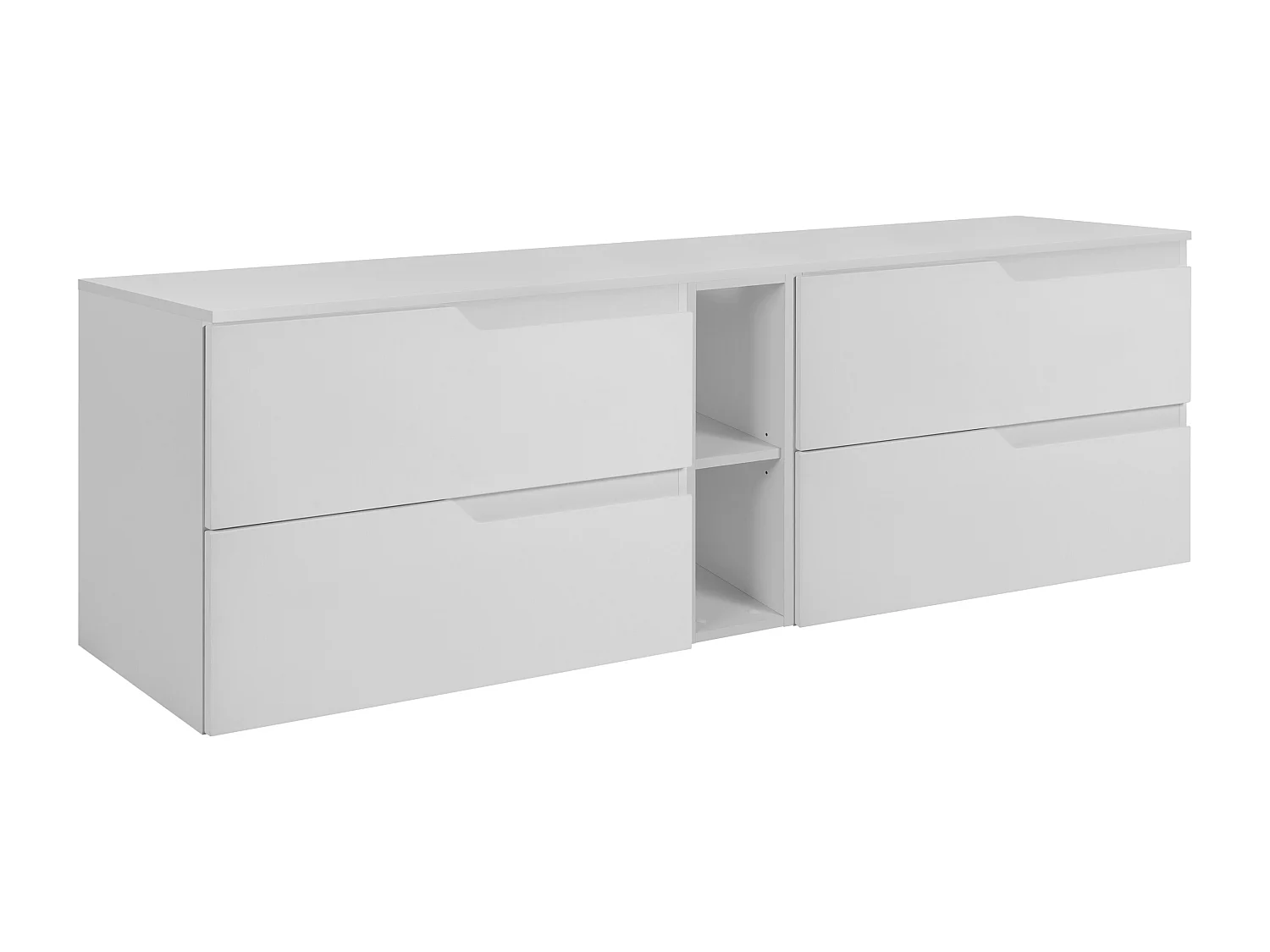 Ensemble de meubles de salle de bain sous vasque, blanc, 140 (2 x 60 + 20) x 46 x 58 cm