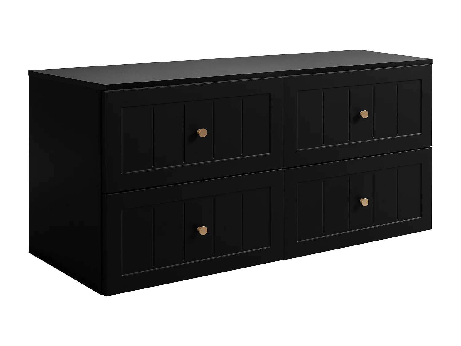 Ensemble de meubles de salle de bain sous vasque, noir, 120 (2 x 60) x 46 x 58 cm , 3 couleurs de poignées incluses