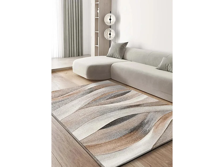 Tapis intérieur - abstrait - beige / marron - 160 x 230 cm - BADET