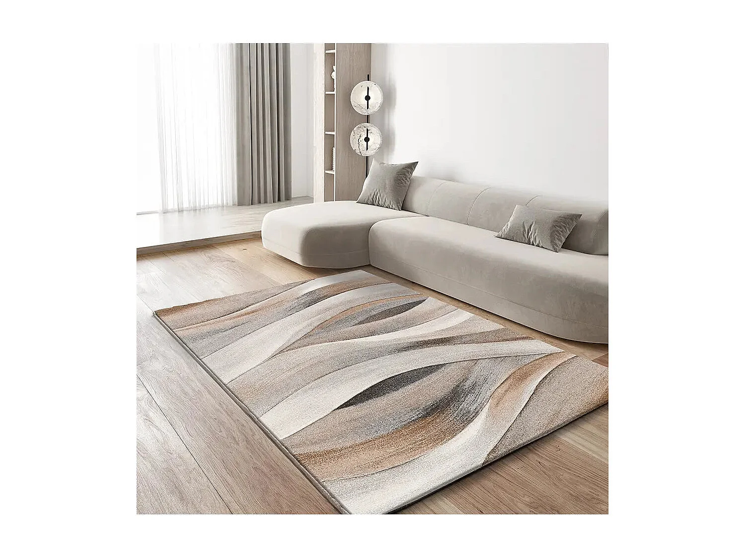 Tapis intérieur - abstrait - beige / marron - 160 x 230 cm - BADET