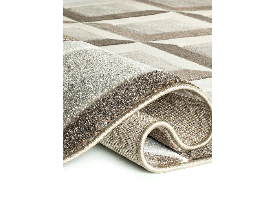 Tapis intérieur - géométrique - marron / crème - 200 x 290 cm - BADET