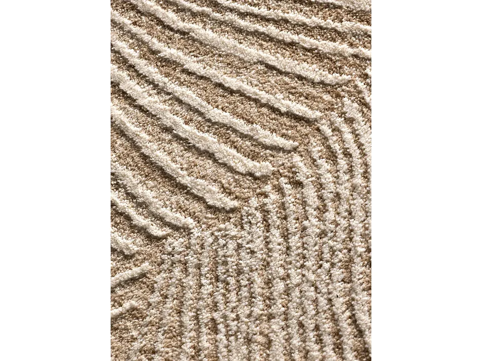 Tapis intérieur - géométrique avec franges - beige - 160 x 230 cm - ONA