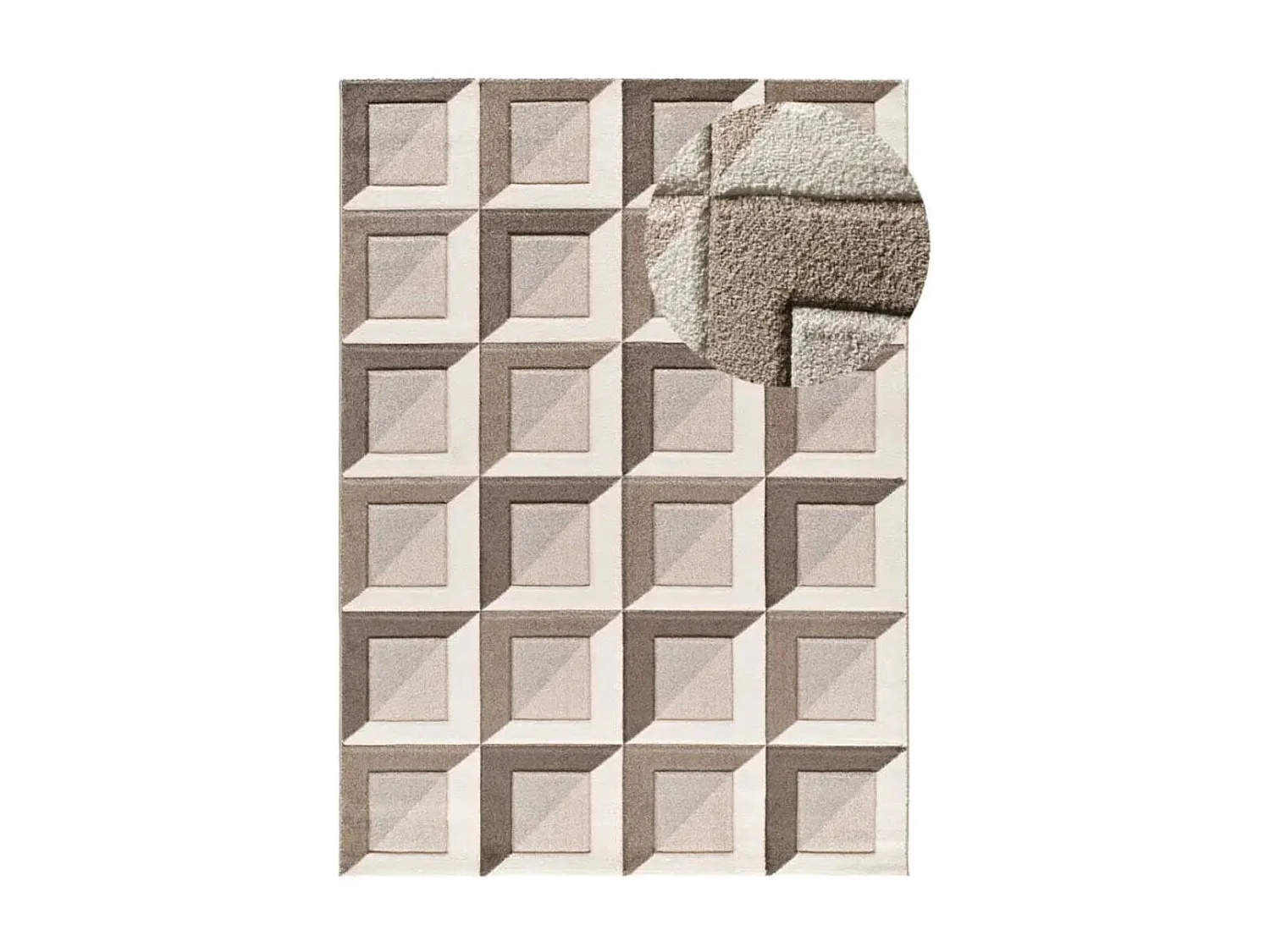 Tapis intérieur - géométrique - marron / crème - 160 x 230 cm - BADET