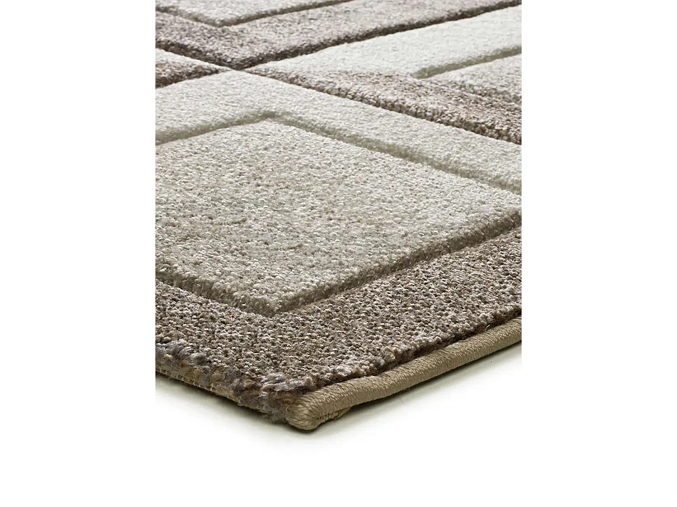 Tapis intérieur - géométrique - marron / crème - 160 x 230 cm - BADET