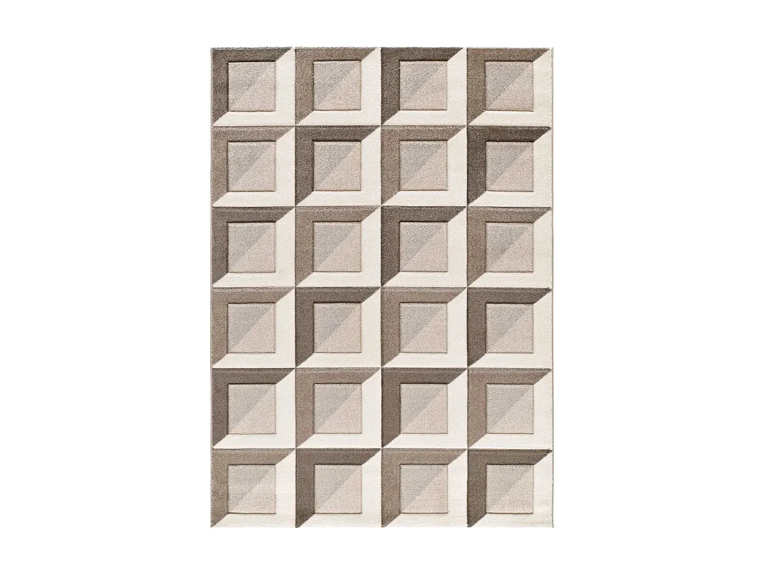 Tapis intérieur - géométrique - marron / crème - 160 x 230 cm - BADET