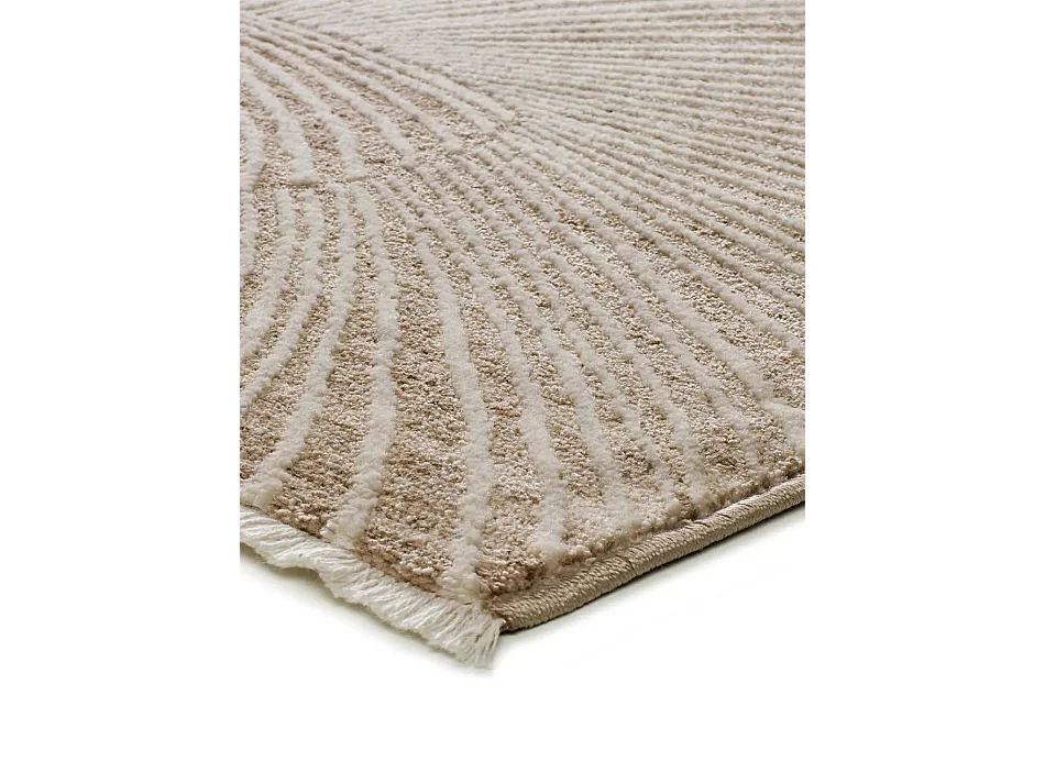 Tapis intérieur - géométrique avec franges - beige - 120 x 160 cm - ONA