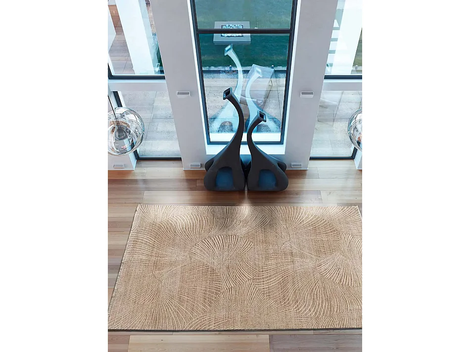 Tapis intérieur - géométrique avec franges - beige - 120 x 160 cm - ONA