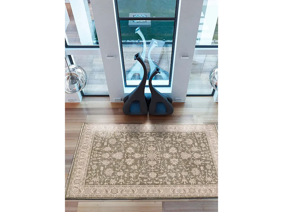 Tapis intérieur - vintage oriental avec franges - vert / beige - 200 x 290 cm - ONA