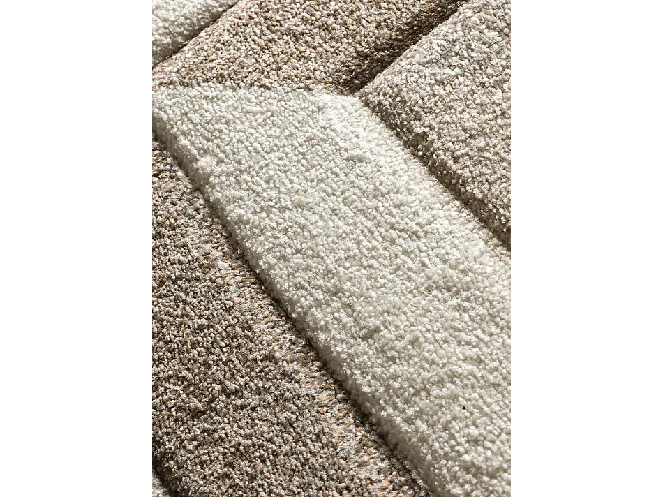 Tapis intérieur - géométrique - marron / crème - 140 x 200 cm - BADET