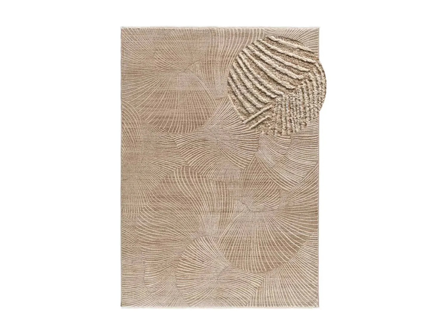 Tapis intérieur - géométrique avec franges - beige - 200 x 290 cm - ONA