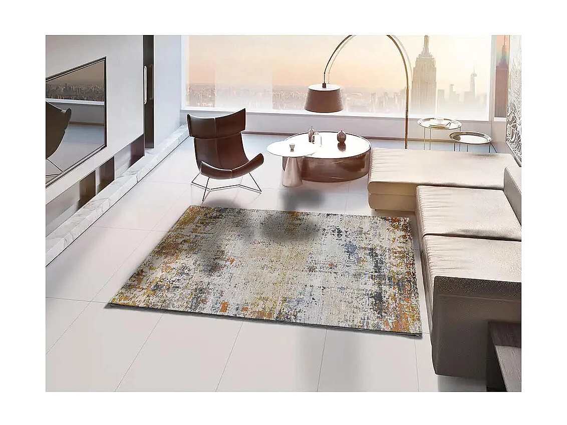 Tapis intérieur - abstrait - multicolore - 77 x 150 cm - AMSTERDAM