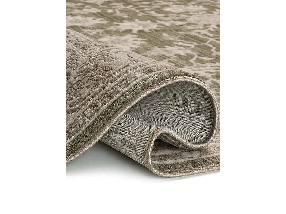 Tapis intérieur - vintage oriental avec franges - vert / beige - 120 x 160 cm - ONA