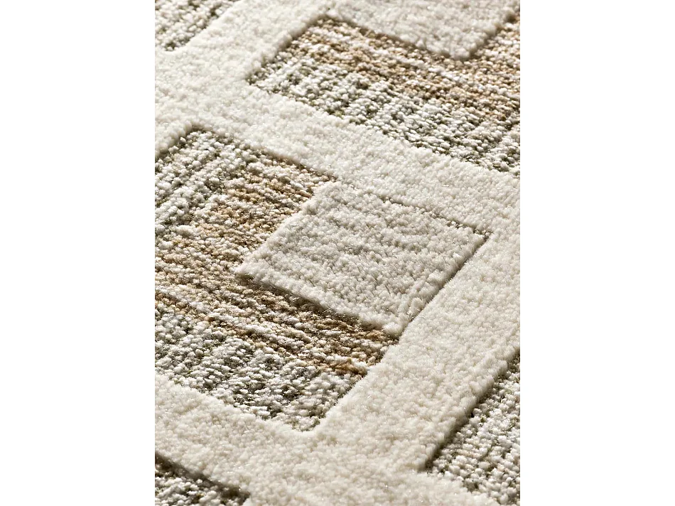 Tapis intérieur - géométrique avec franges - beige - 200 x 290 cm - ONA