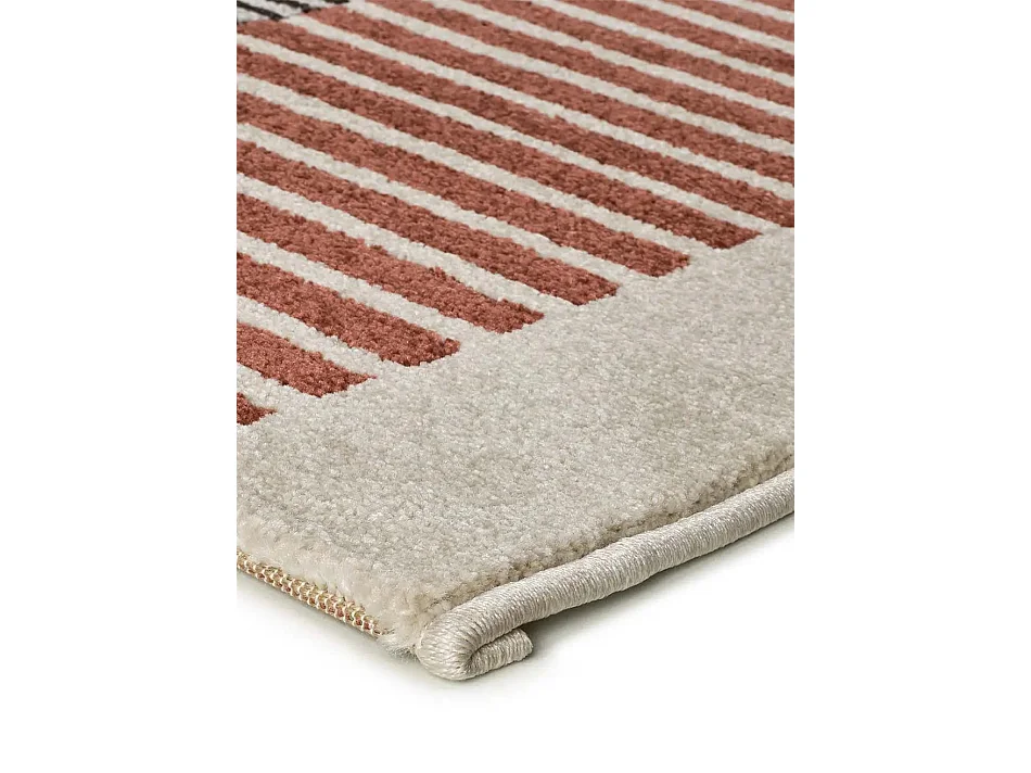 Laagpolig tapijt - geometrisch - koper / beige - 200x290 cm - GAIA