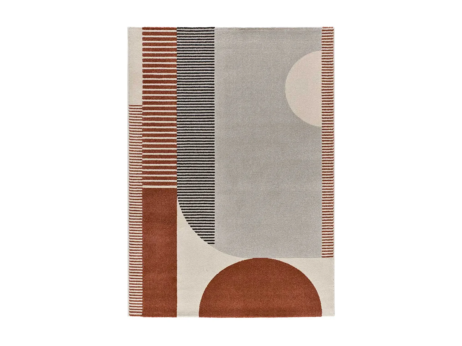 Laagpolig tapijt - geometrisch - koper / beige - 80x150 cm - GAIA