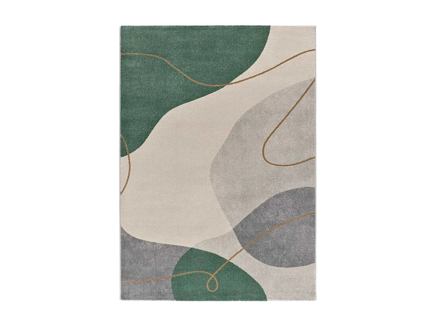 Laagpolig tapijt - abstract - groen / beige - 160x230 cm - EDESA