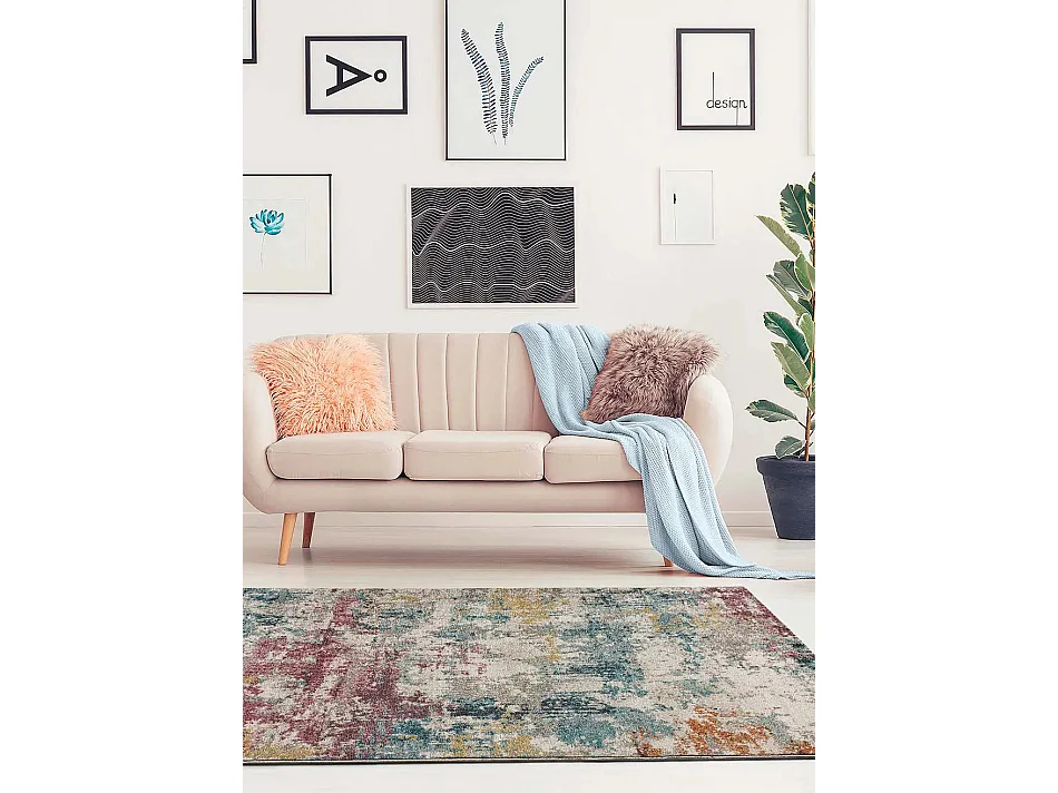 Tapis intérieur - abstrait - multicolore - 200 x 290 cm - BALAKI