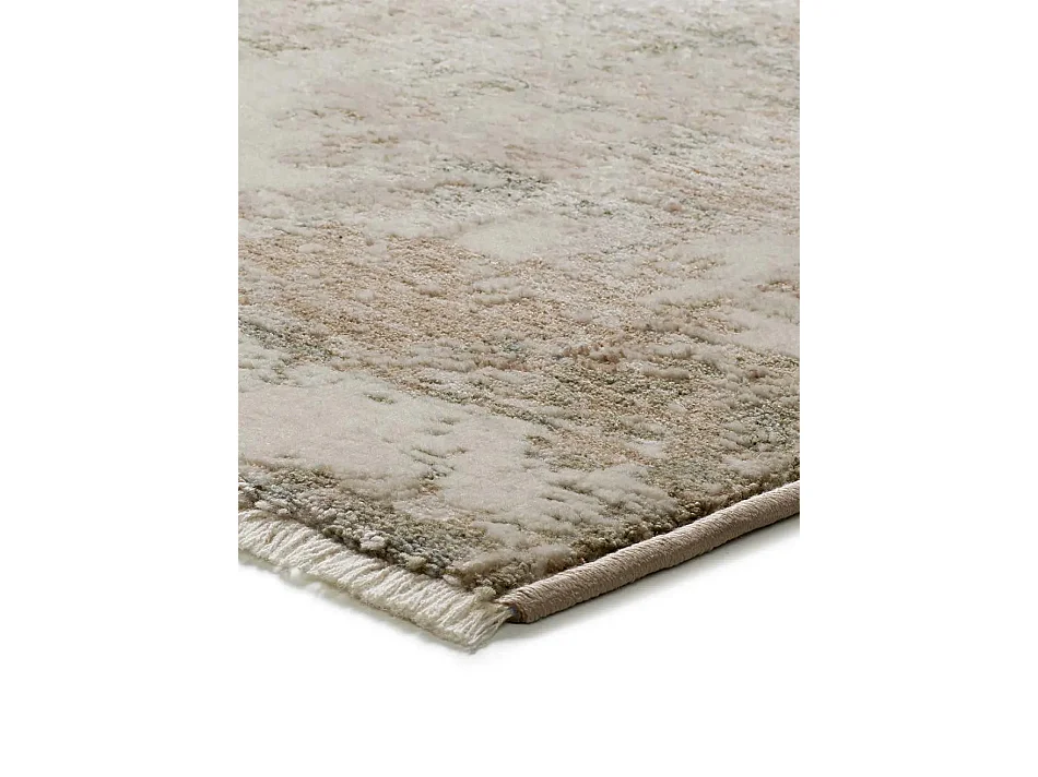 Tapis intérieur - abstrait avec franges - beige / vert - 120 x 160 cm - ONA