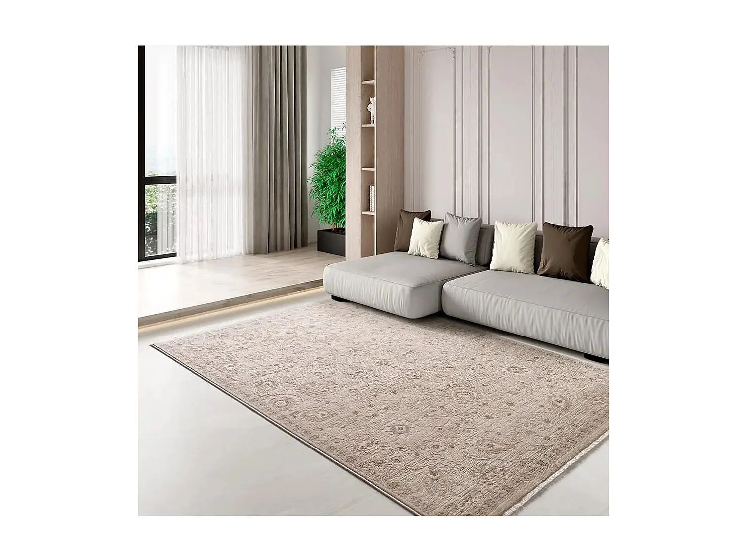 Tapis intérieur - vintage oriental avec franges - beige - 200 x 290 cm - ONA