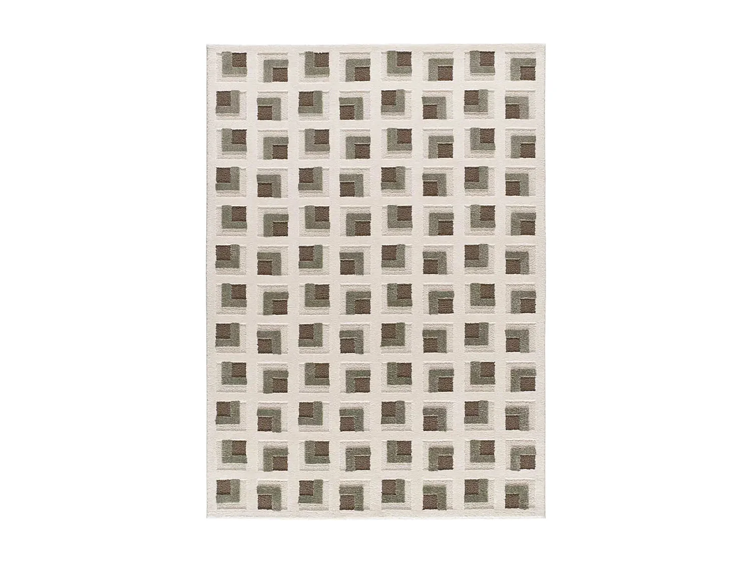 Tapis intérieur - géométrique avec relief - marron / blanc - 120 x 170 cm - CANDELA