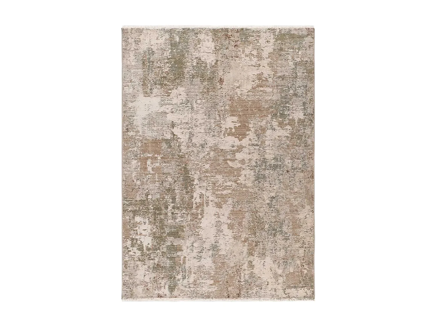 Tapis intérieur - abstrait avec franges - beige / vert - 160 x 230 cm - ONA