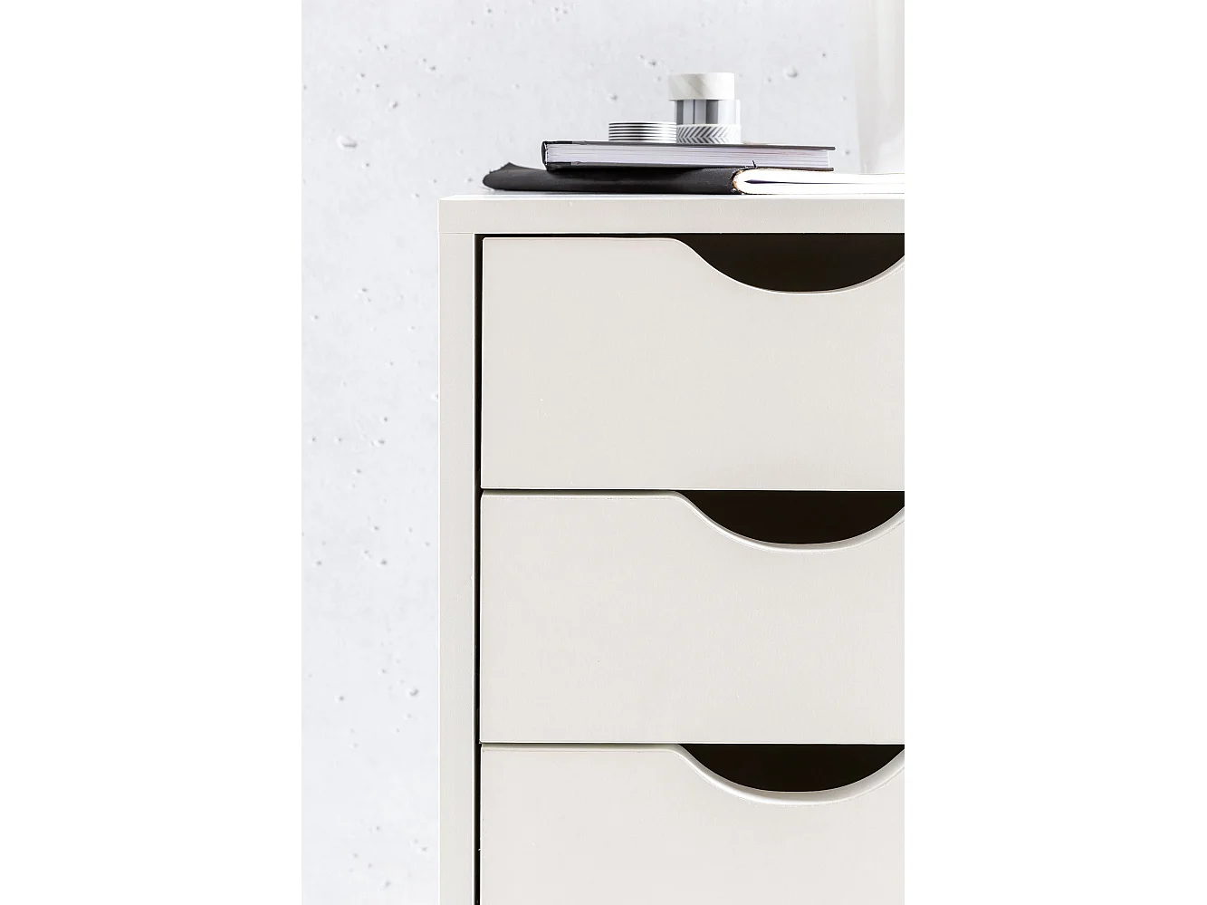Caisson à roulettes Blanc avec 5 tiroirs – Meuble de