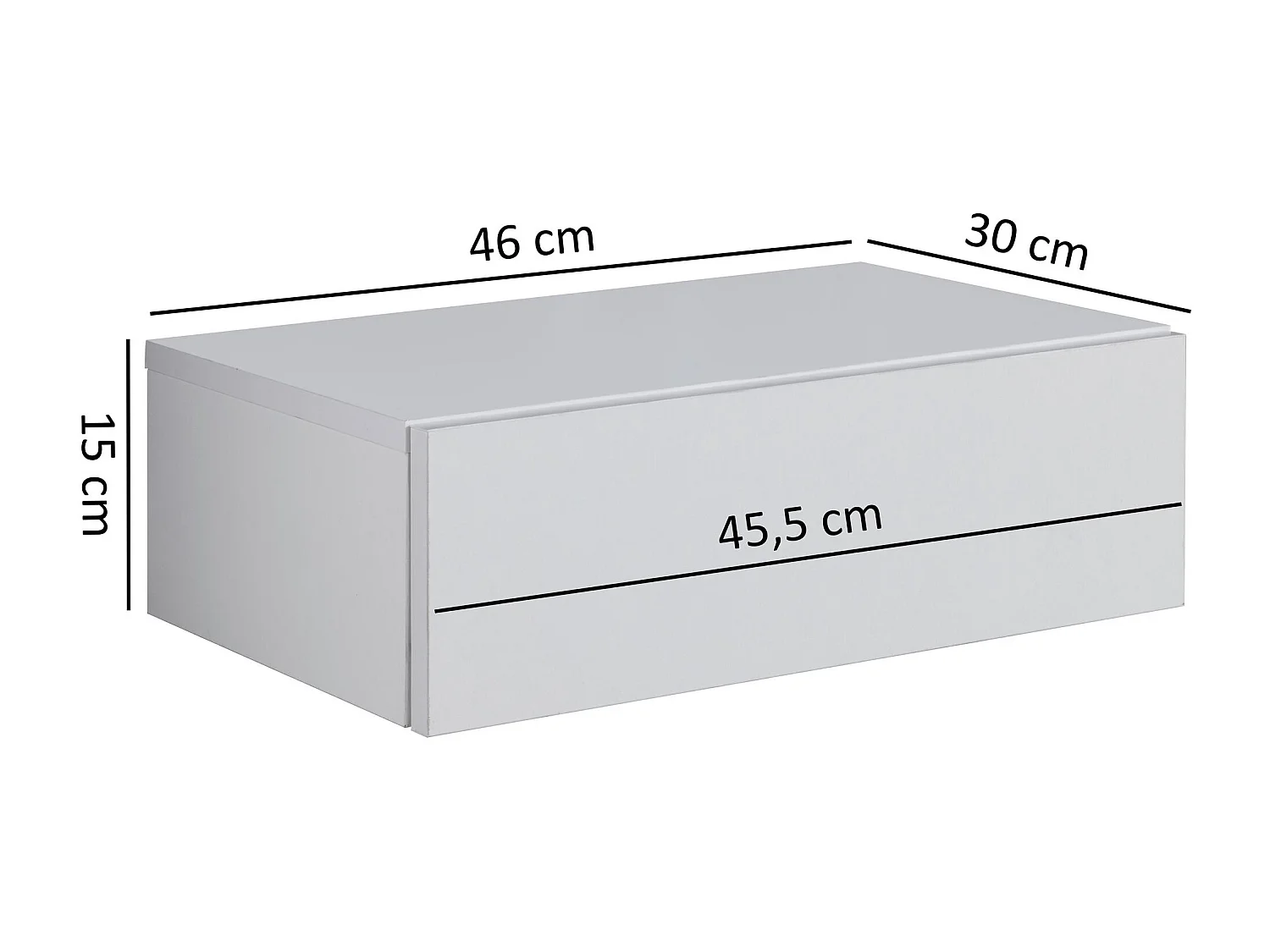 table de chevet ZADAR pour montage mural 46x15x30cm