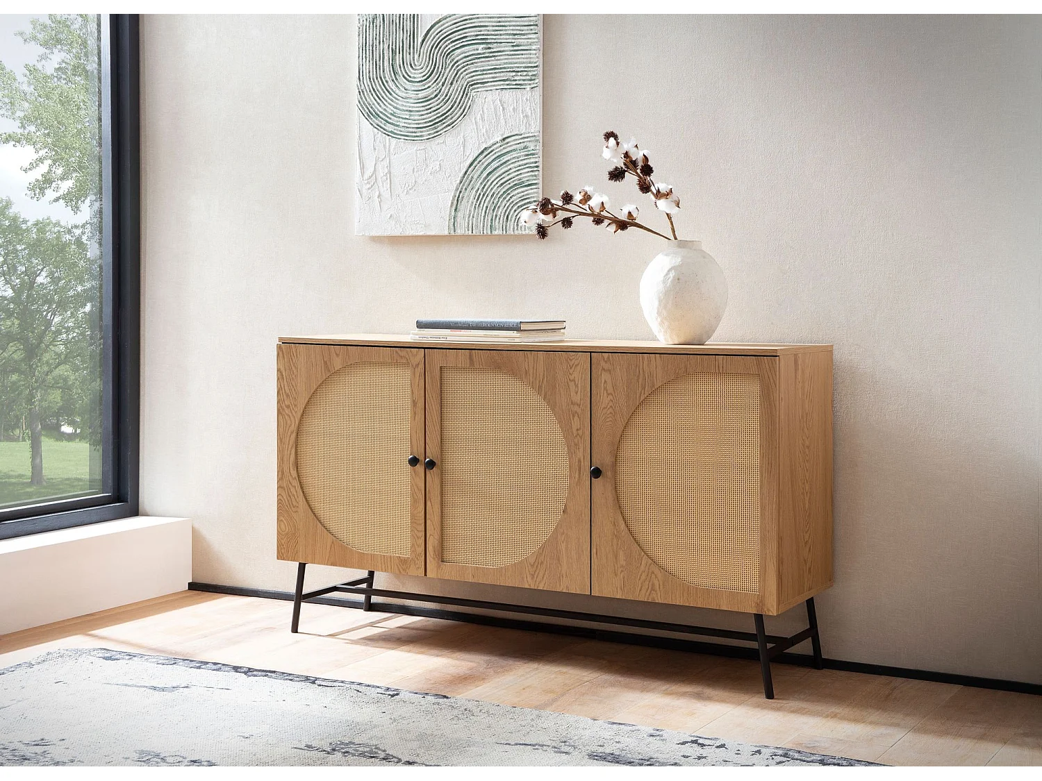 Credenza 140x80x39 cm cassettiera Decoro in Rovere con