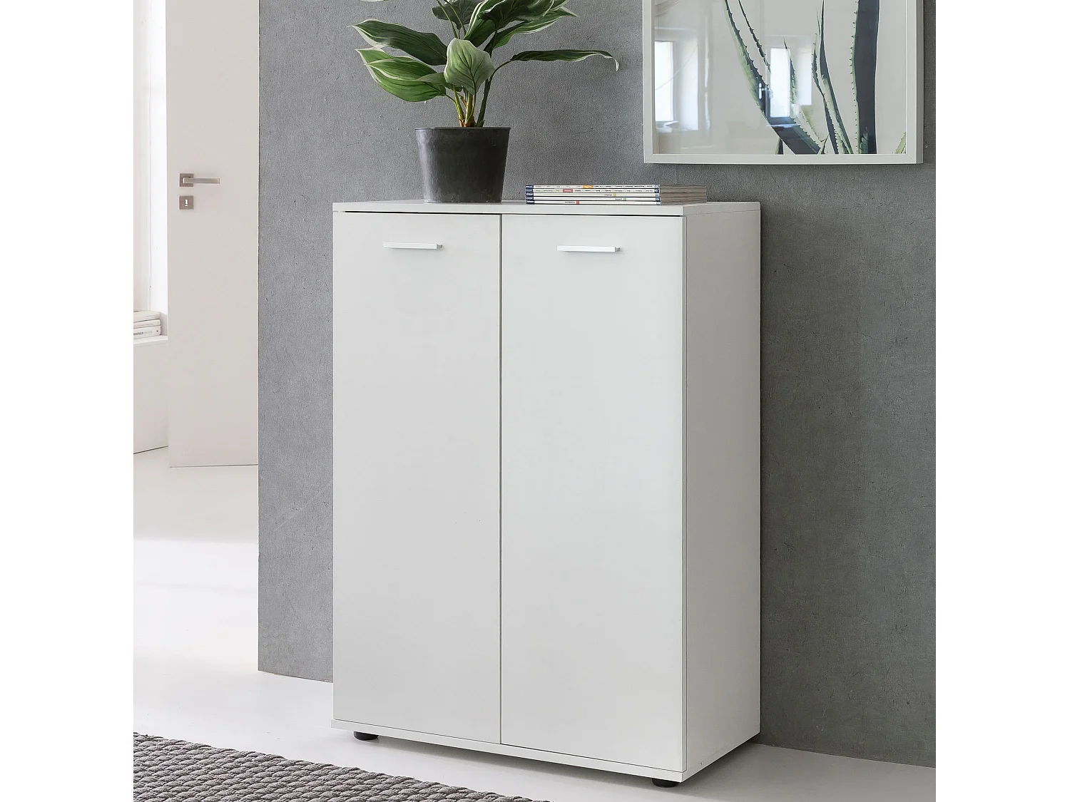 Kommode mit 2 Türen 71x104x35cm Mehrzweckschrank Holz