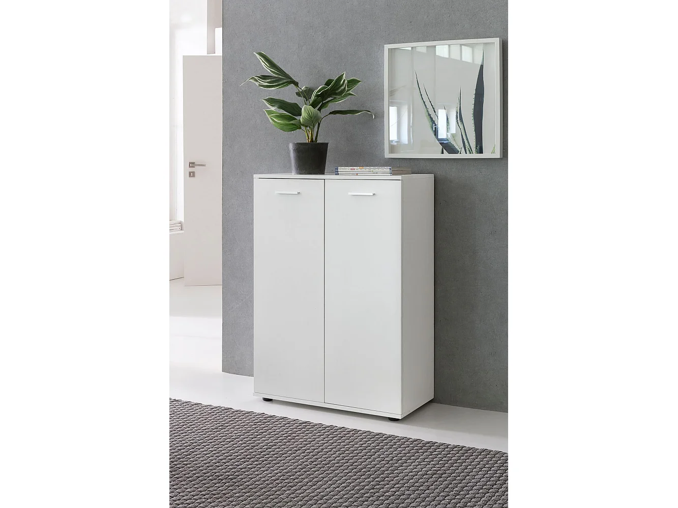 Kommode mit 2 Türen 71x104x35cm Mehrzweckschrank Holz