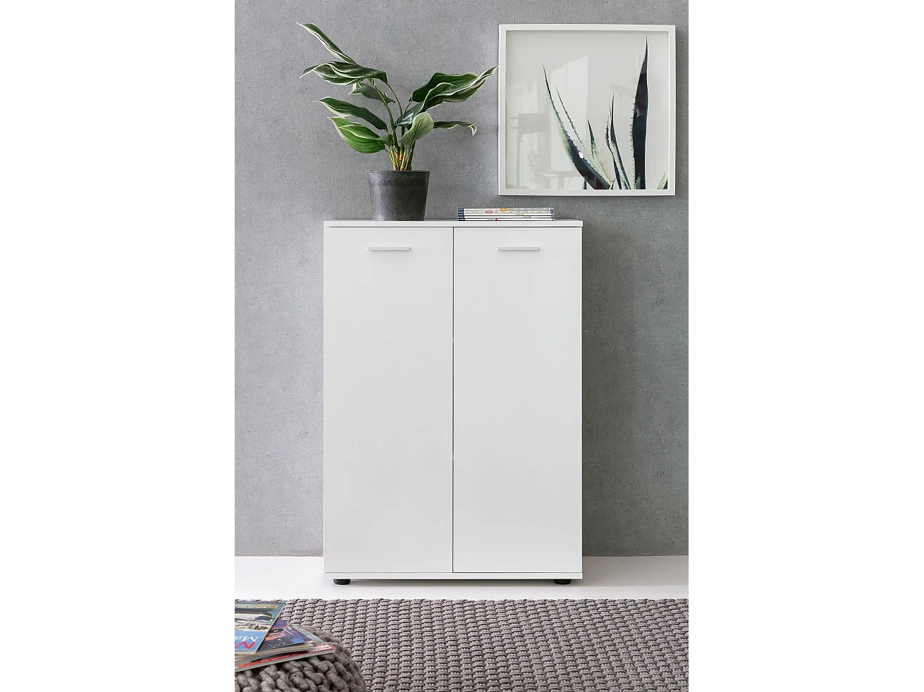 Kommode mit 2 Türen 71x104x35cm Mehrzweckschrank Holz