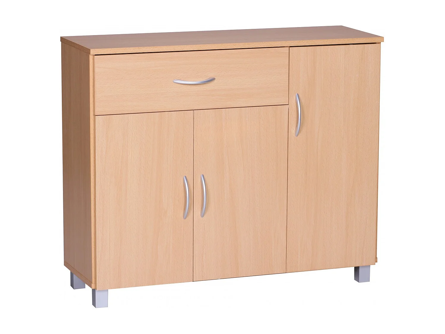 Sideboard SETE Buche mit 1 Schublade & 3 Türen 90 x 75 x