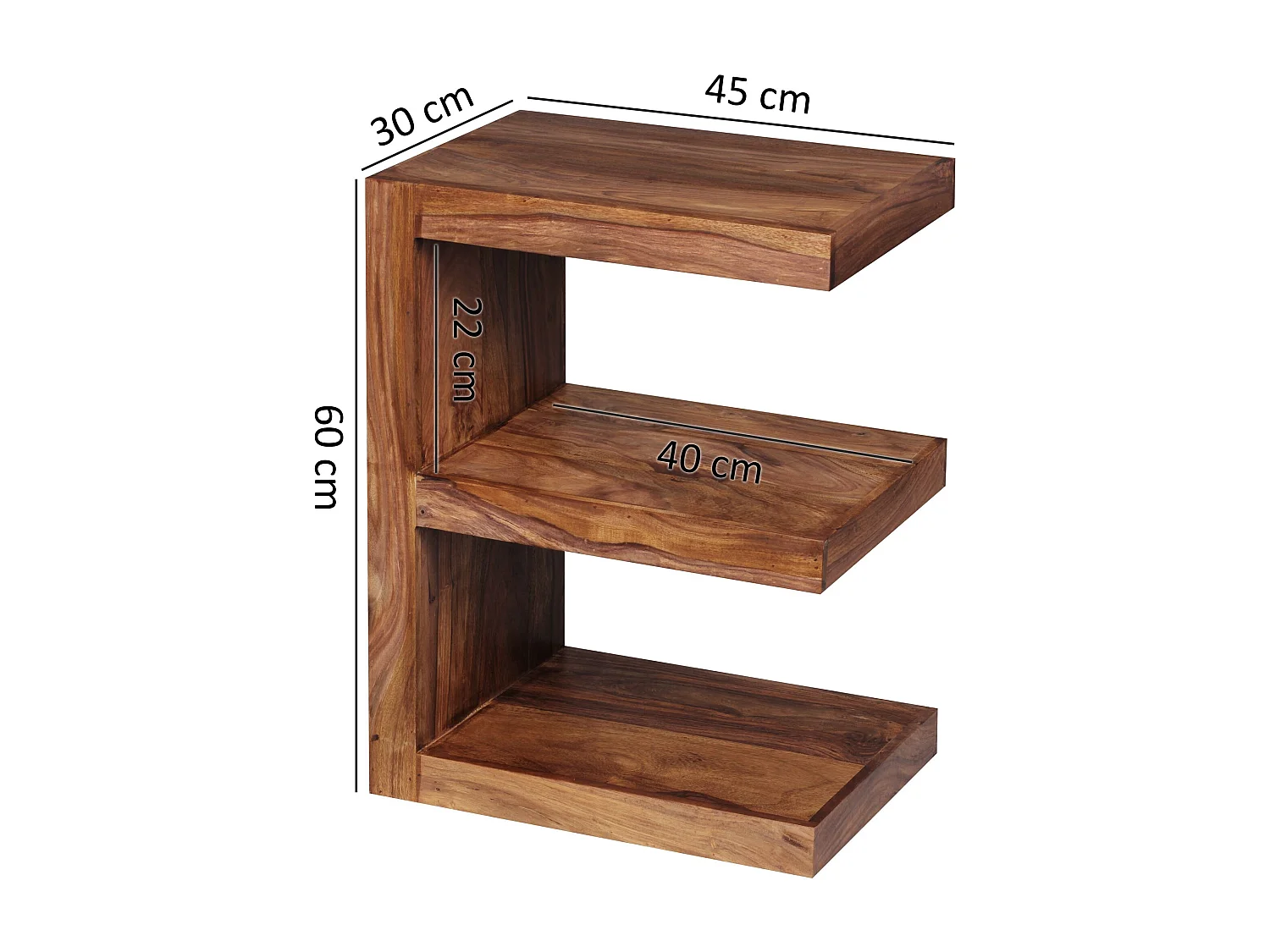 Beistelltisch MUMBAI Massivholz Sheesham E Cube 60cm