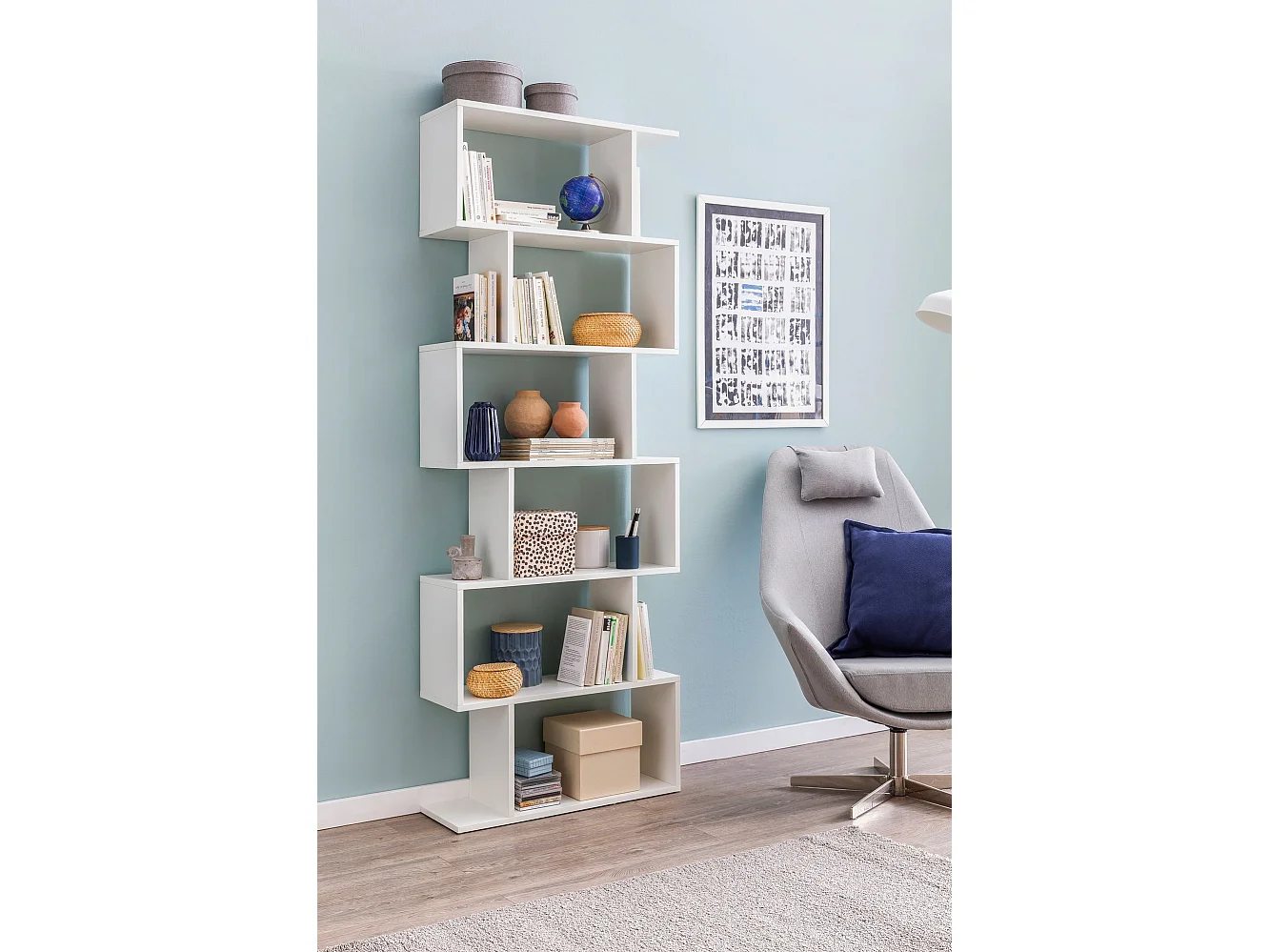 Bücherregal WL5.691 70 x 23,5 x 190,5 cm weiß,