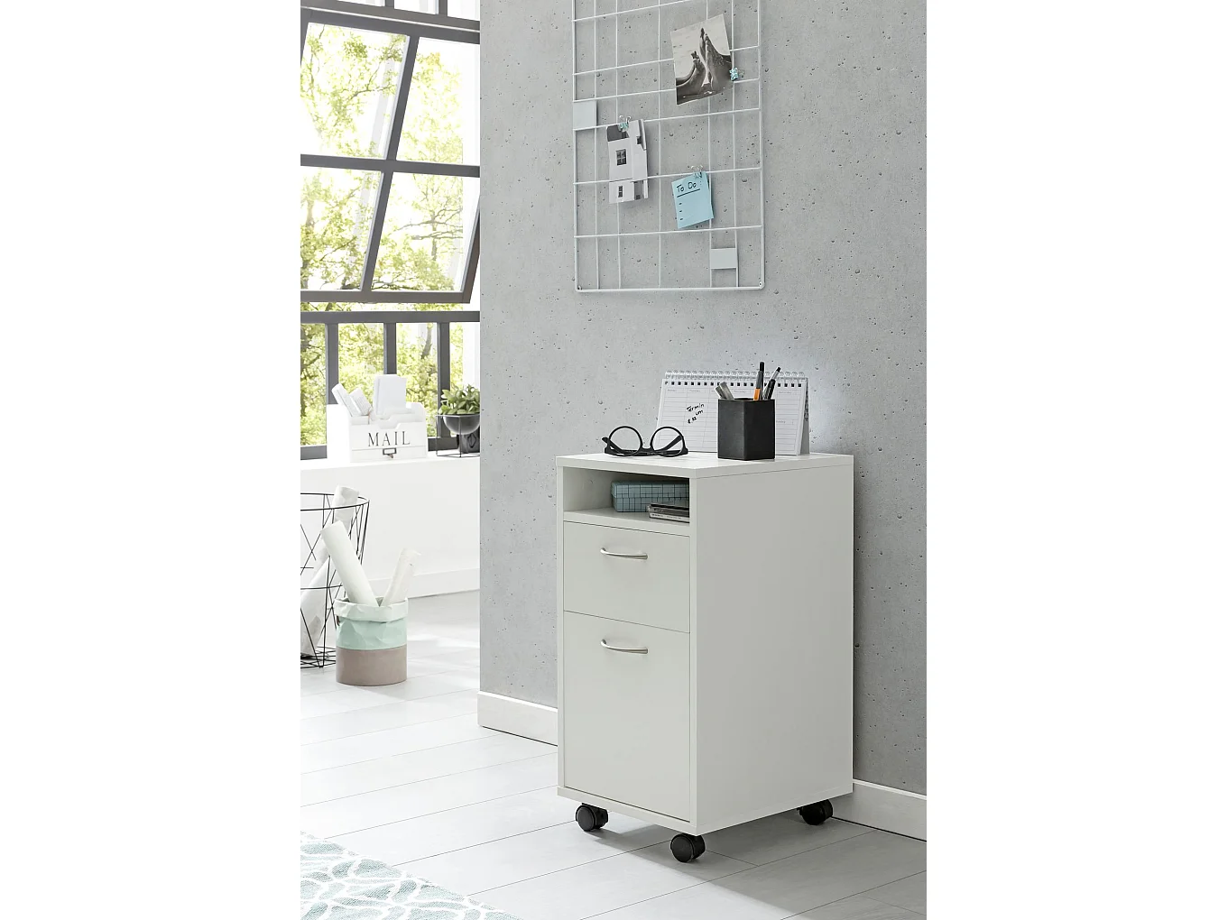 Rollcontainer WL5.901 Weiß 33x63x38 cm