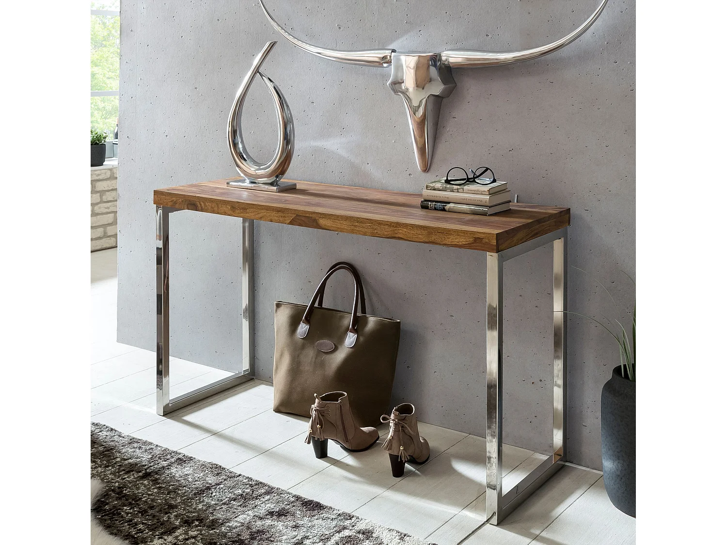 table console GUNA console en bois massif de sheesham