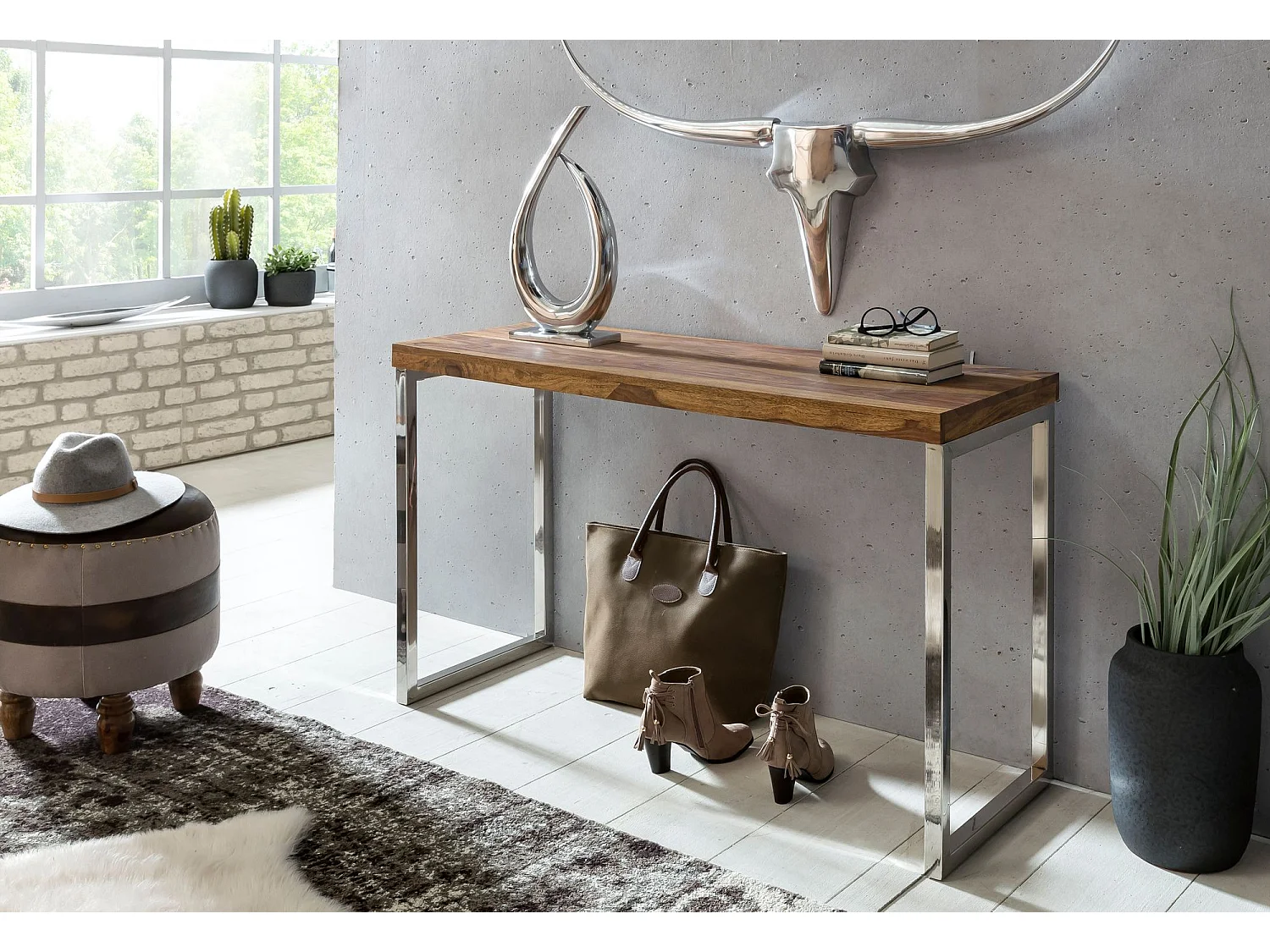 table console GUNA console en bois massif de sheesham
