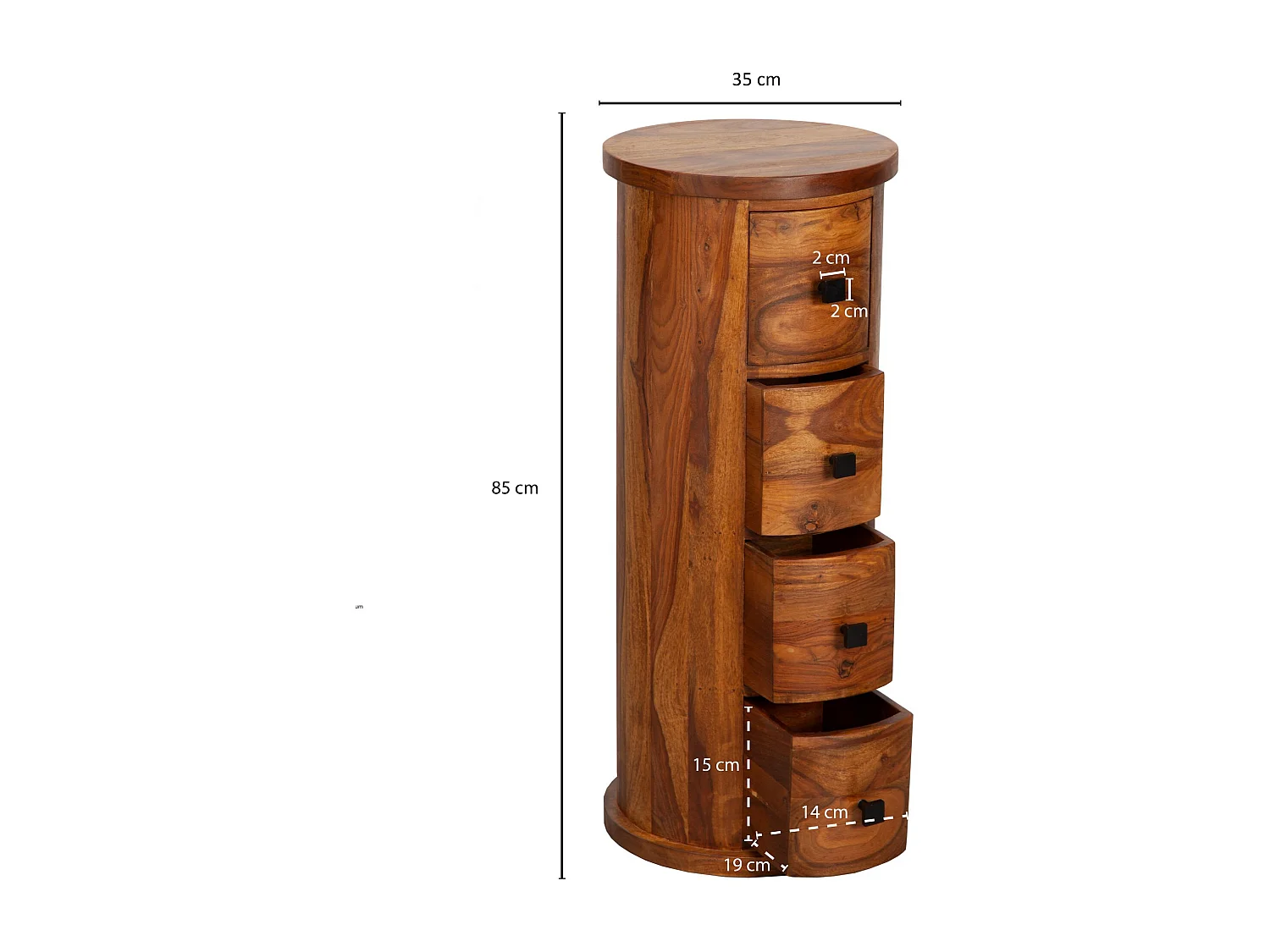 Design Sideboard Sheesham Massivholz 35x85x35 cm,