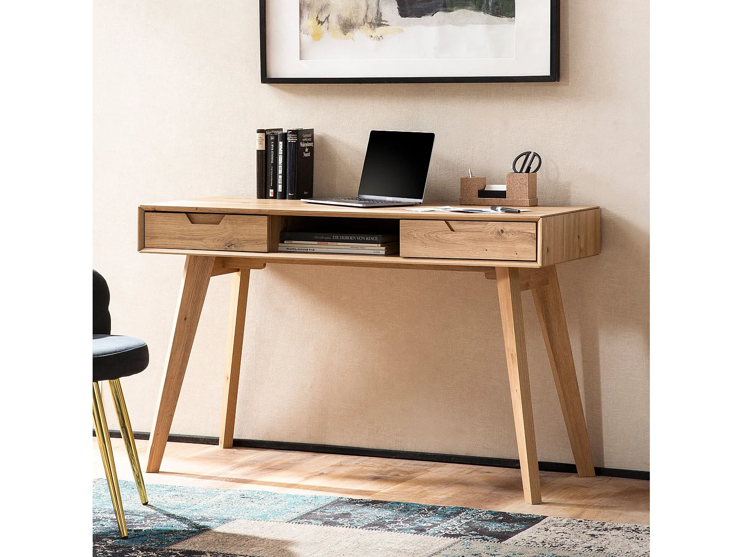 Table de Bureau Petit 120x55x77 cm Décor Chêne Marron