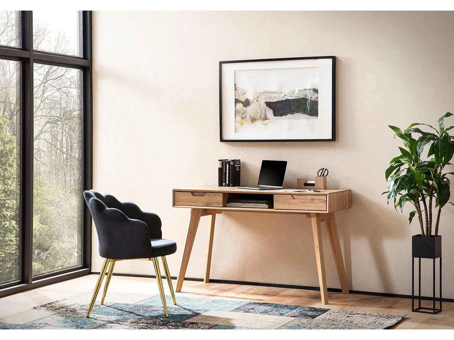 Table de Bureau Petit 120x55x77 cm Décor Chêne Marron