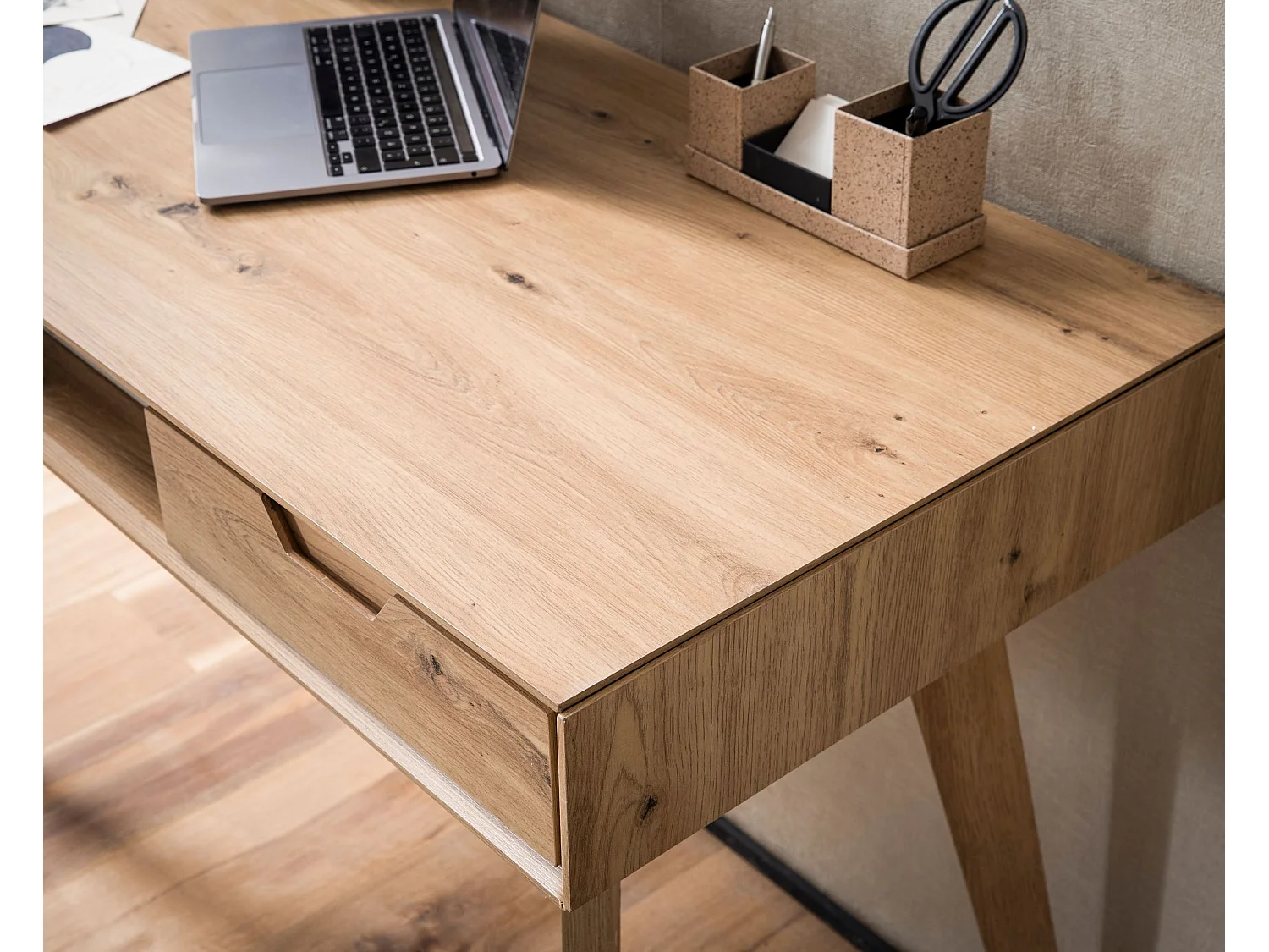 Table de Bureau Petit 120x55x77 cm Décor Chêne Marron