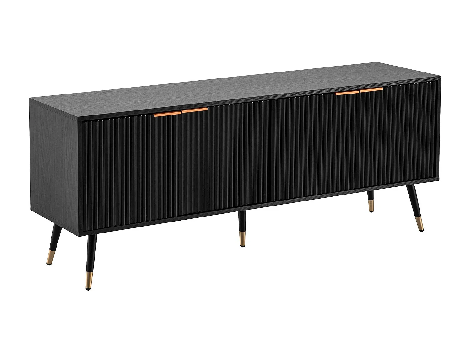 Lowboard Schwarz mit Eiche-Dekor 150x60x39 cm TV-Kommode