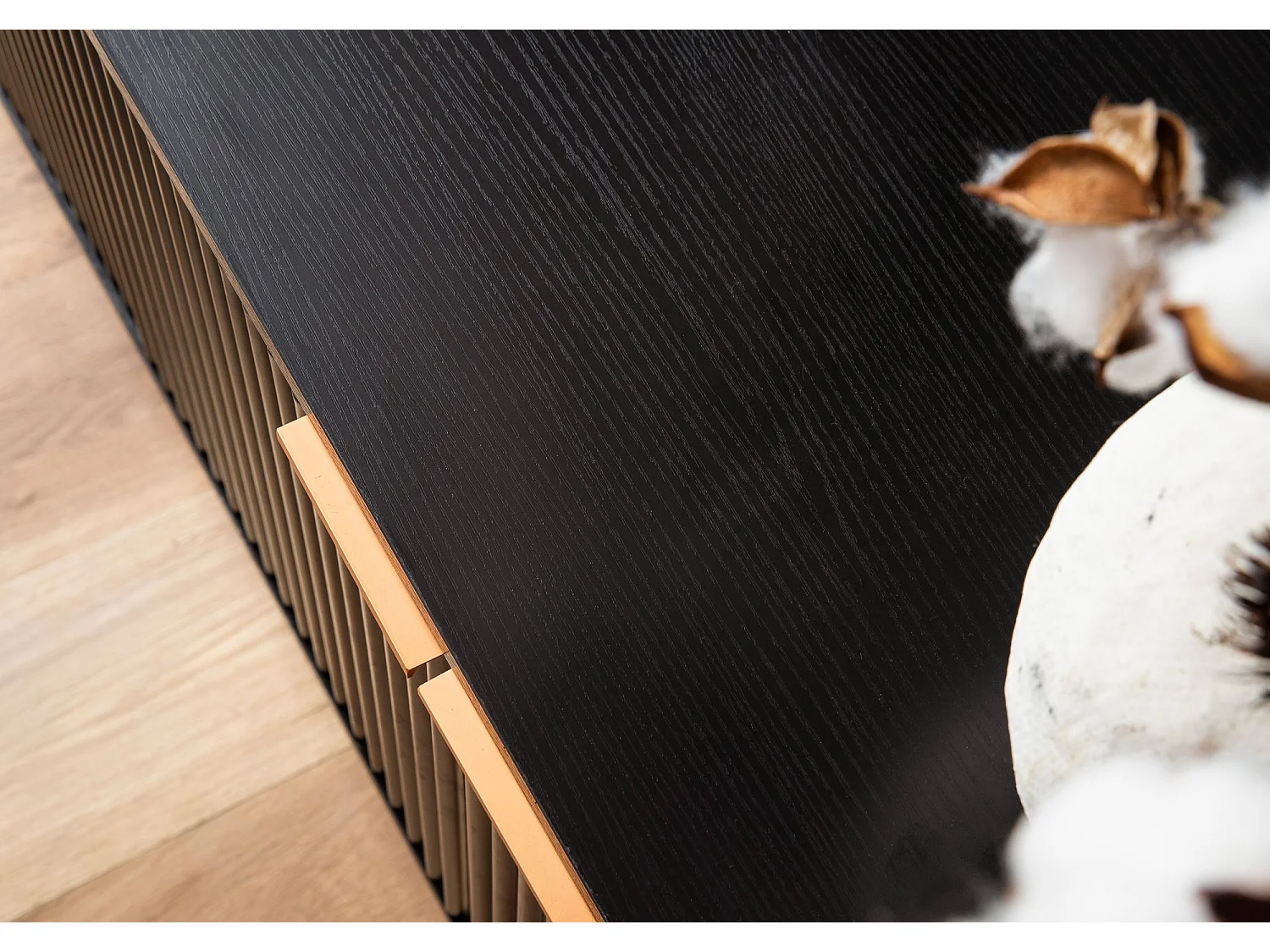 Lowboard Schwarz mit Eiche-Dekor 150x60x39 cm TV-Kommode