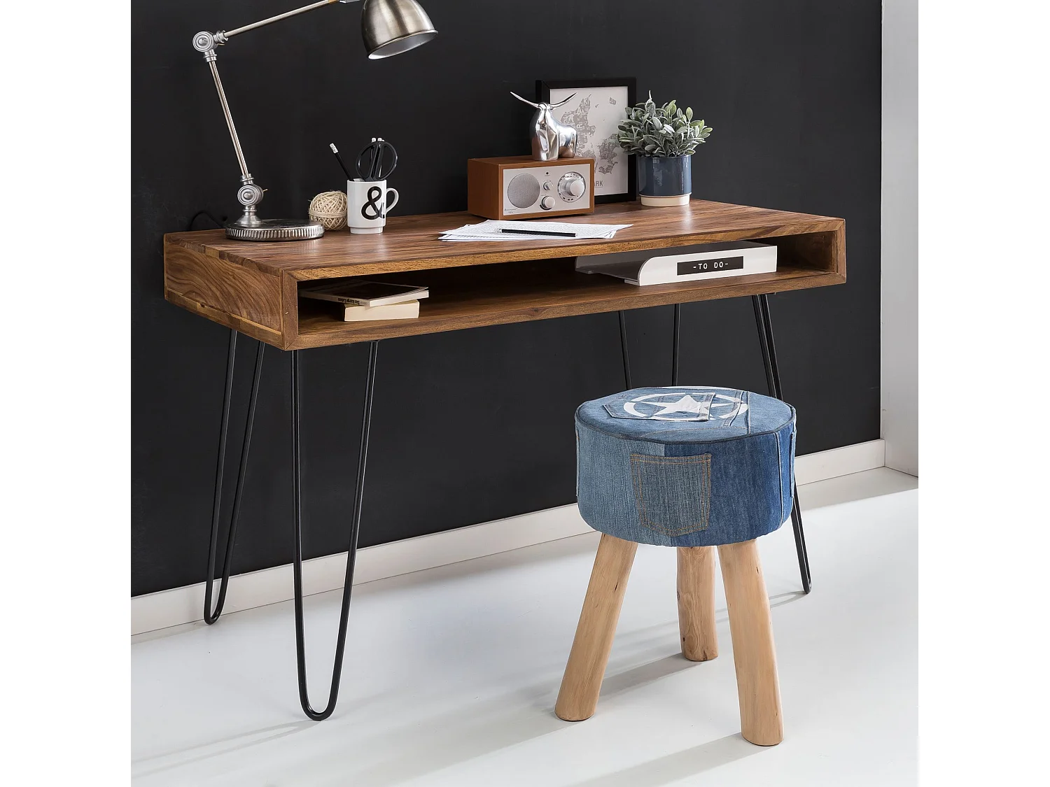 bureau BAGLI brun 110 x 60 x 76 cm table d'ordinateur