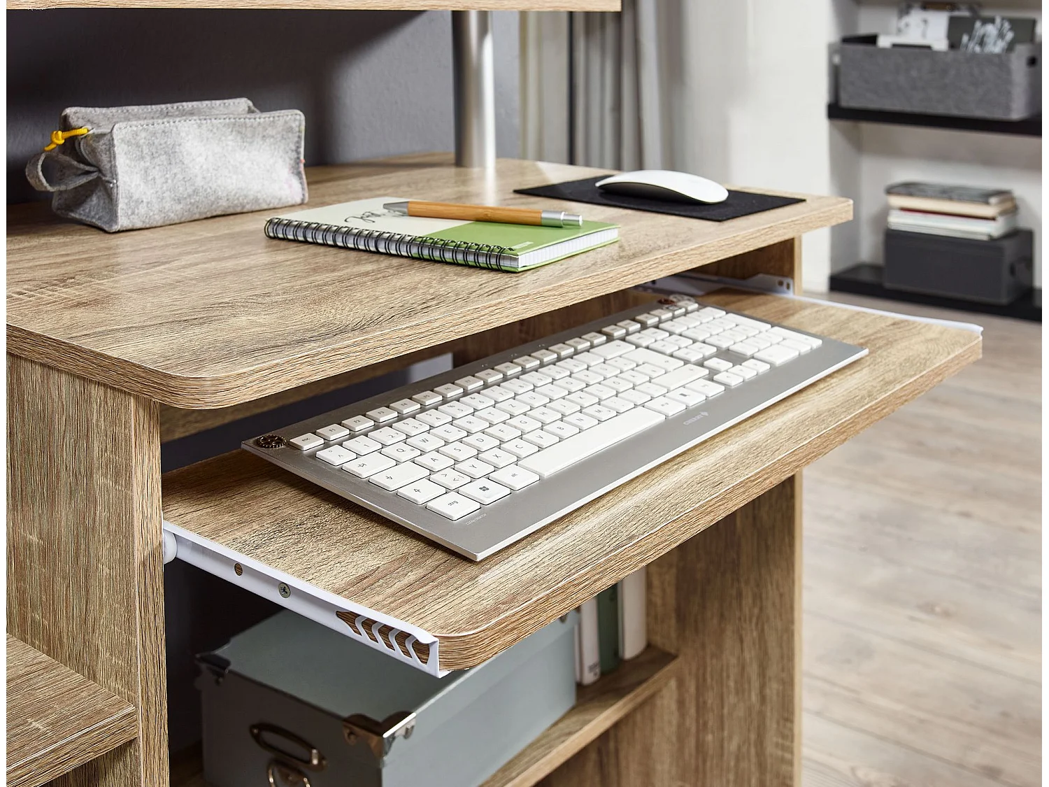 bureau d'ordinateur DENNIS Sonoma chêne 94 x 90 x 48 cm