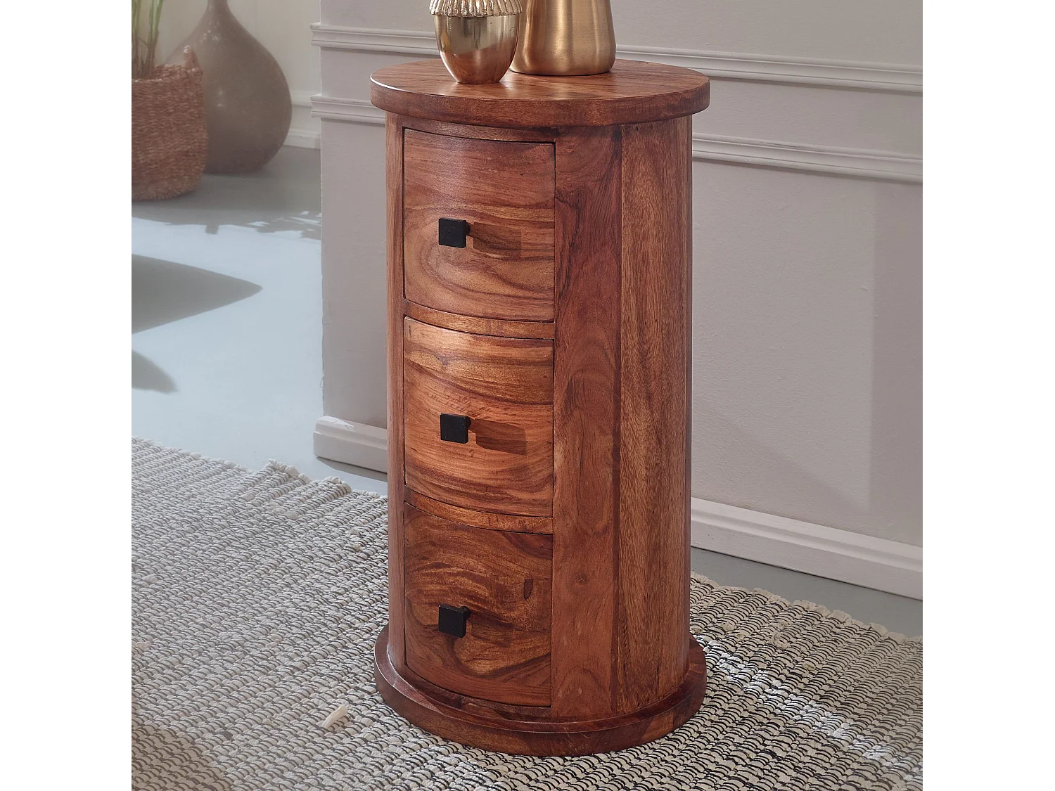 Design Sideboard Sheesham Massivholz 35x65x35 cm,