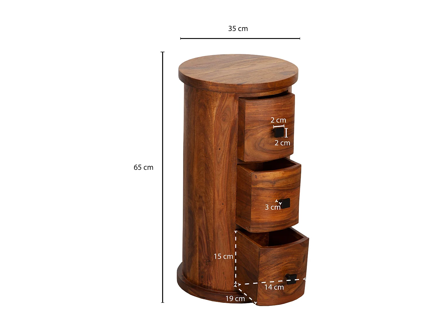 Design Sideboard Sheesham Massivholz 35x65x35 cm,