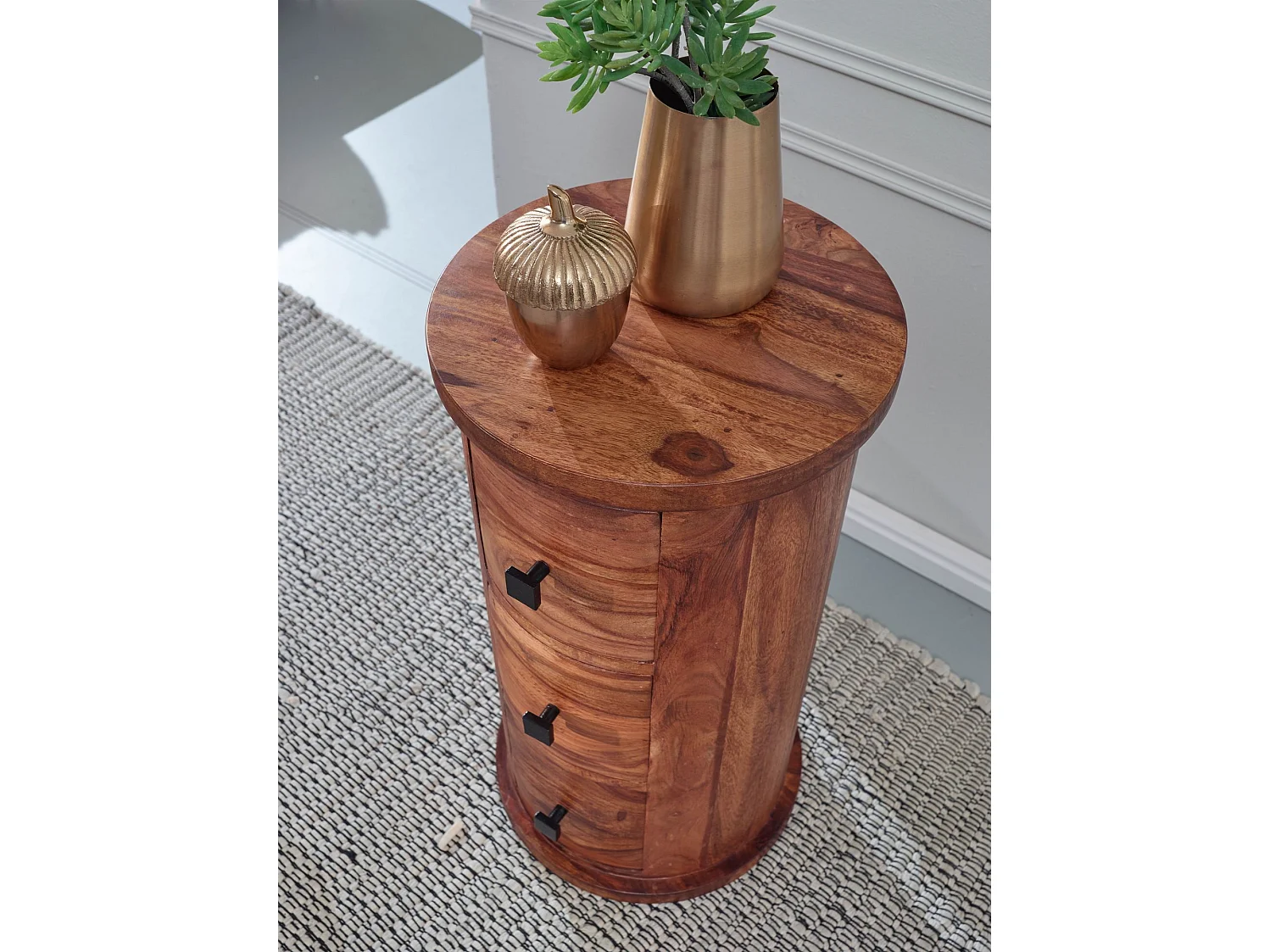 Design Sideboard Sheesham Massivholz 35x65x35 cm,
