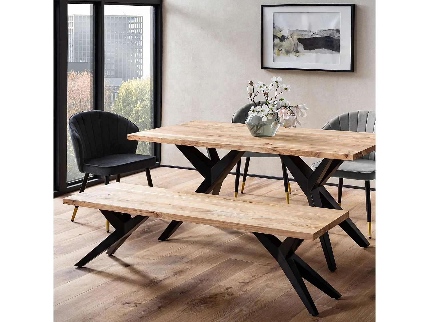 Banc de salle à manger 160x45x45 cm Bois massif d'acacia