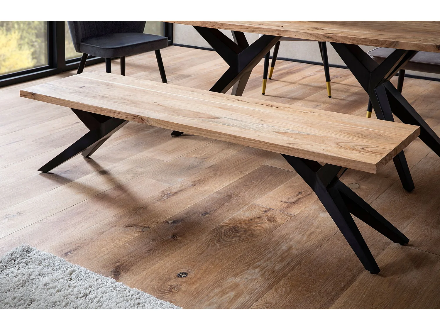 Banc de salle à manger 160x45x45 cm Bois massif d'acacia